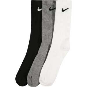 NIKE Sportovní ponožky šedý melír / černá / bílá
