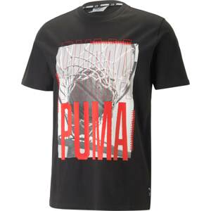 PUMA Funkční tričko červená / černá / bílá
