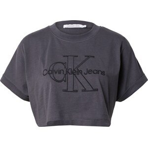 Calvin Klein Jeans Tričko šedá / černá
