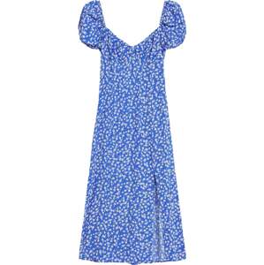 Bershka Letní šaty královská modrá / bílá