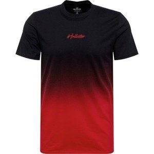 HOLLISTER Tričko červená / černá