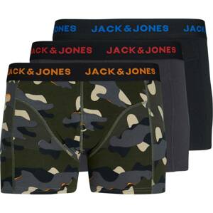 JACK & JONES Boxerky 'Cramp' tmavě šedá / tmavě zelená / oranžová / černá