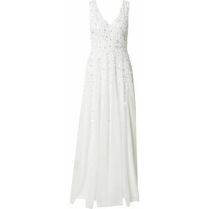 LACE & BEADS Společenské šaty 'Oriya' stříbrná / bílá