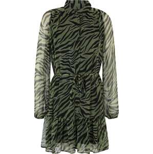 Vero Moda Tall Košilové šaty 'KAYA' zelená / khaki / černá