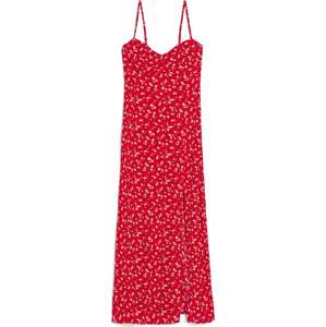 Bershka Letní šaty červená / bílá