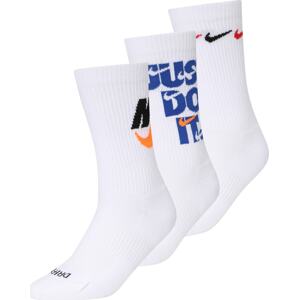 NIKE Sportovní ponožky 'Nike Everyday Plus Cushioned' modrá / oranžová / černá / bílá