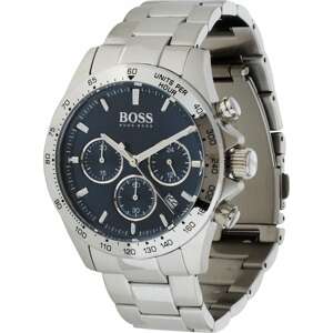 BOSS Black Analogové hodinky 'Hero' nebeská modř / stříbrná
