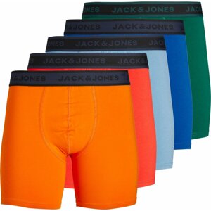 JACK & JONES Boxerky 'JOEY' světlemodrá / tmavě zelená / oranžová / černá