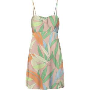 ONLY Letní šaty 'Alma Elvira' světlemodrá / trávově zelená / mandarinkoná / starorůžová