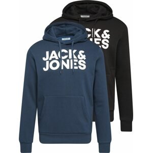 Mikina jack & jones marine modrá / černá / bílá