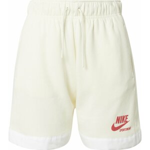 Kalhoty Nike Sportswear béžová / červená / bílá