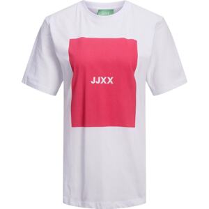 Tričko 'AMBER' JJXX pink / bílá
