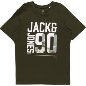 Tričko Jack & Jones Junior světle šedá / tmavě šedá / khaki / bílá