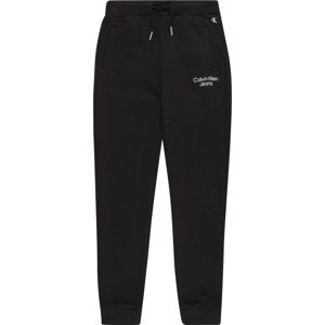 Kalhoty Calvin Klein Jeans černá / bílá