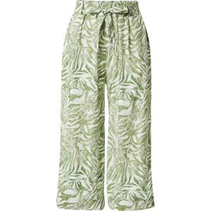 Kalhoty 'Maya' ZABAIONE pastelově zelená / světle zelená / bílá