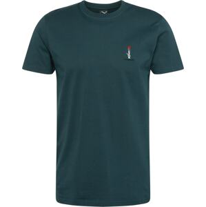 Tričko 'Rosebong' Iriedaily pastelově zelená / tmavě zelená / ohnivá červená / bílá