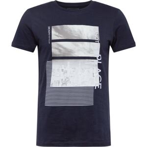 Tričko Tom Tailor Denim námořnická modř / pastelová fialová / bílá