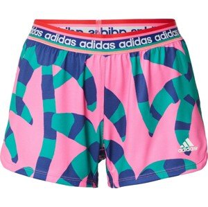 Sportovní kalhoty 'Farm Rio Pacer 3-Stripes' ADIDAS SPORTSWEAR modrá / nefritová / světle růžová / bílá