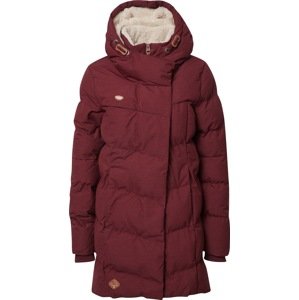 Zimní kabát 'PAVLA' Ragwear koňaková / vínově červená / přírodní bílá