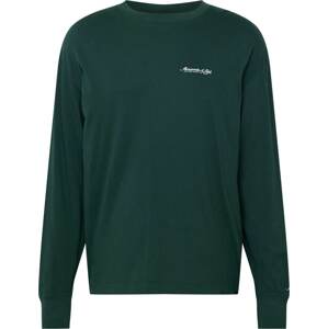 Tričko Abercrombie & Fitch tmavě zelená / bílá