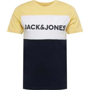 Tričko jack & jones hořčicová / černá / bílá
