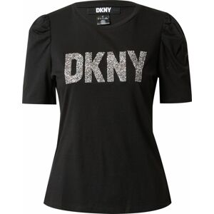 Tričko DKNY černá / stříbrná