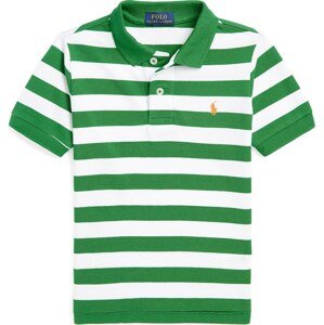 Tričko Polo Ralph Lauren trávově zelená / mandarinkoná / bílá