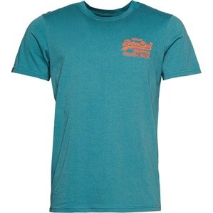 Tričko Superdry azurová modrá / oranžová