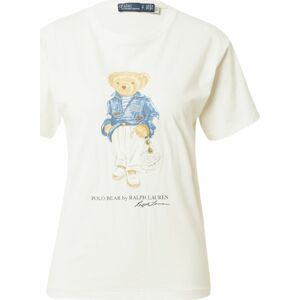 Tričko 'Med Bear' Polo Ralph Lauren námořnická modř / světlemodrá / světle hnědá / přírodní bílá