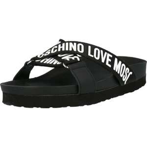 Pantofle Love Moschino černá / bílá