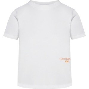 Tričko Calvin Klein Jeans oranžová / bílá