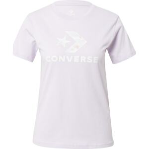Tričko Converse béžová / lenvandulová / bílá