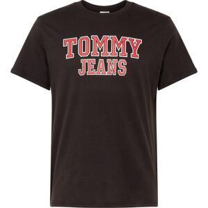 Tričko Tommy Jeans pastelově červená / černá / bílá