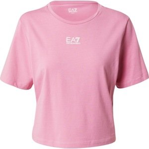Tričko EA7 Emporio Armani růžová / bílá