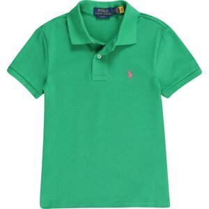 Tričko Polo Ralph Lauren trávově zelená / červená