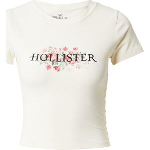 Tričko 'CHERRY BLOSSOM' Hollister lenvandulová / růže / černá / bílá