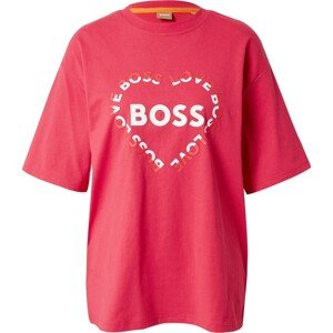 Tričko 'Ebase' Boss Orange pink / bílá