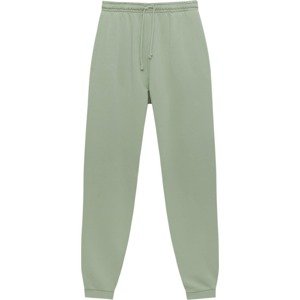 Kalhoty Pull&Bear pastelově zelená