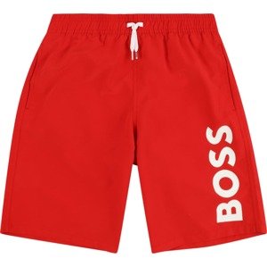 Plavecké šortky BOSS Kidswear svítivě červená / bílá