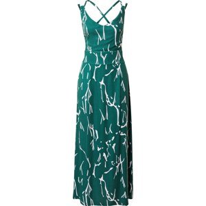 Letní šaty 'ELODI' SKFK tmavě zelená / bílá