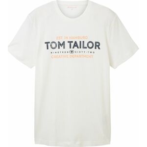 Tričko Tom Tailor oranžová / černá / offwhite
