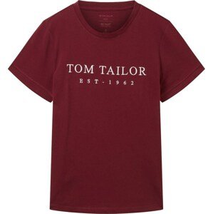 Tričko Tom Tailor bordó / bílá