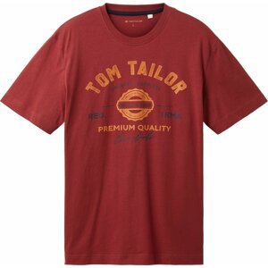 Tričko Tom Tailor námořnická modř / oranžový melír / červená
