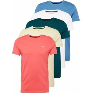 Tričko Hollister béžová / světlemodrá / trávově zelená / světle růžová / bílá