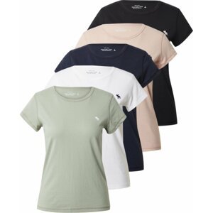 Tričko Abercrombie & Fitch námořnická modř / pastelově zelená / pastelově růžová / bílá