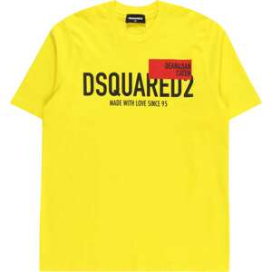 Tričko Dsquared2 žlutá / tmavě červená / černá