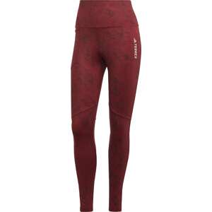 Sportovní kalhoty 'Multi Allover Print' adidas Terrex burgundská červeň / tmavě červená / bílá