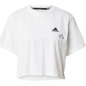 Funkční tričko 'Scribble Embroidery ' ADIDAS SPORTSWEAR černá / bílá