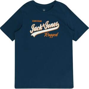 Tričko Jack & Jones Junior námořnická modř / oranžová / přírodní bílá