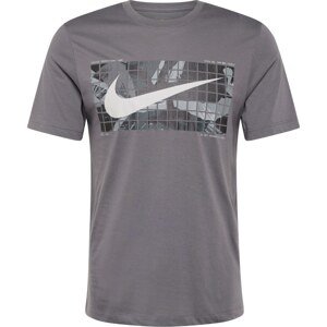 Funkční tričko Nike antracitová / kouřově šedá / tmavě šedá / bílá
